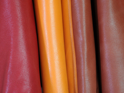 Goatskins, full grain vegetable tanned and boarded.